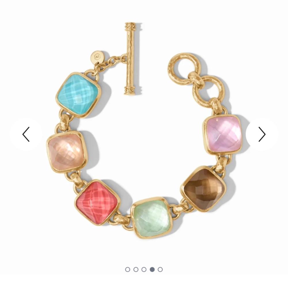 EUC Julie vos Catalina Stone Link Bracelet In Multi- Color